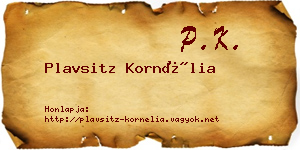 Plavsitz Kornélia névjegykártya